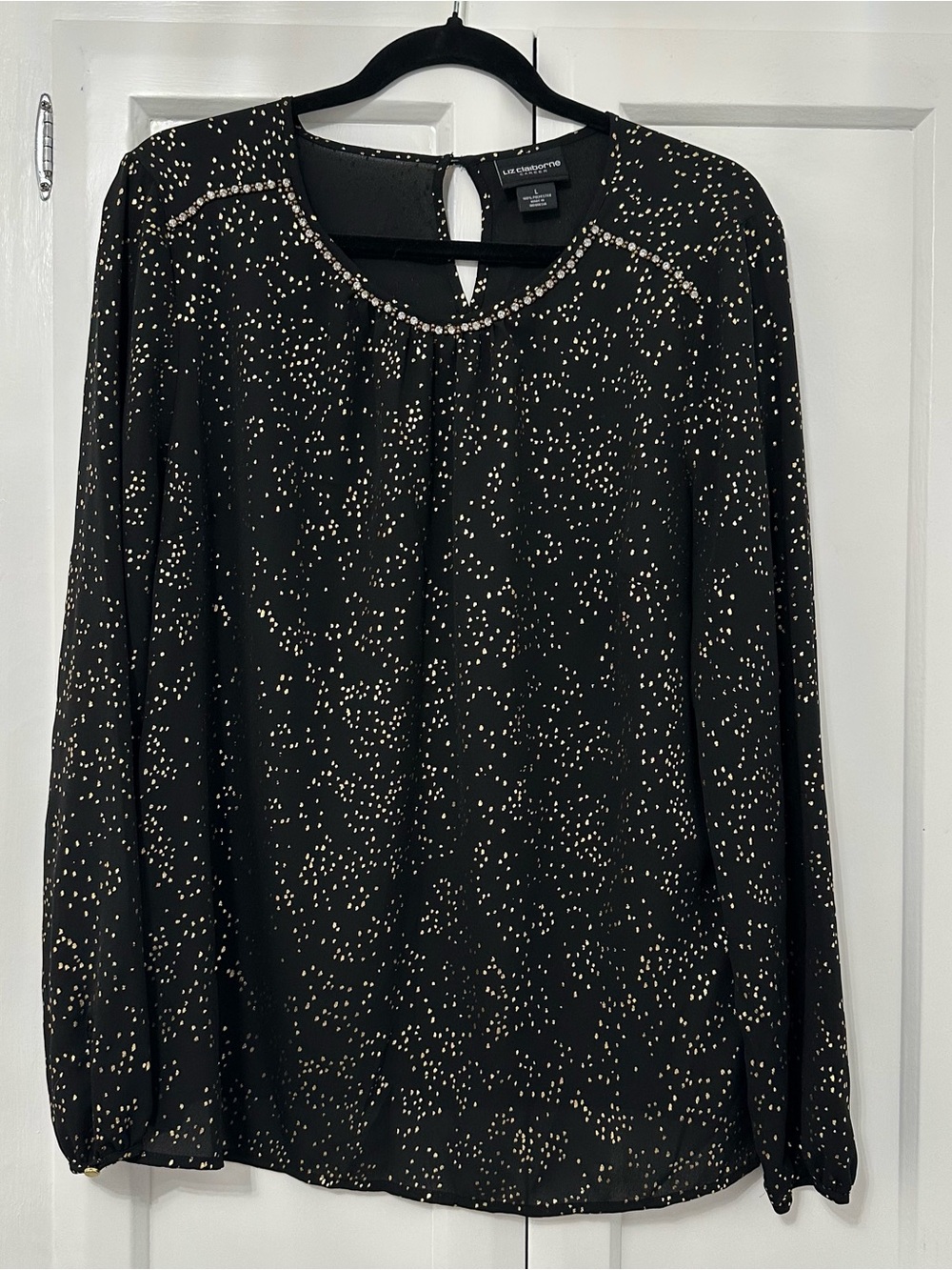 Secretary Blouse with Rhinestones